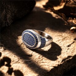 Alternative view of Blue Stone Signet Ring