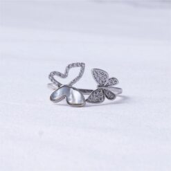 Butterfly Heart 925 Silver Ring