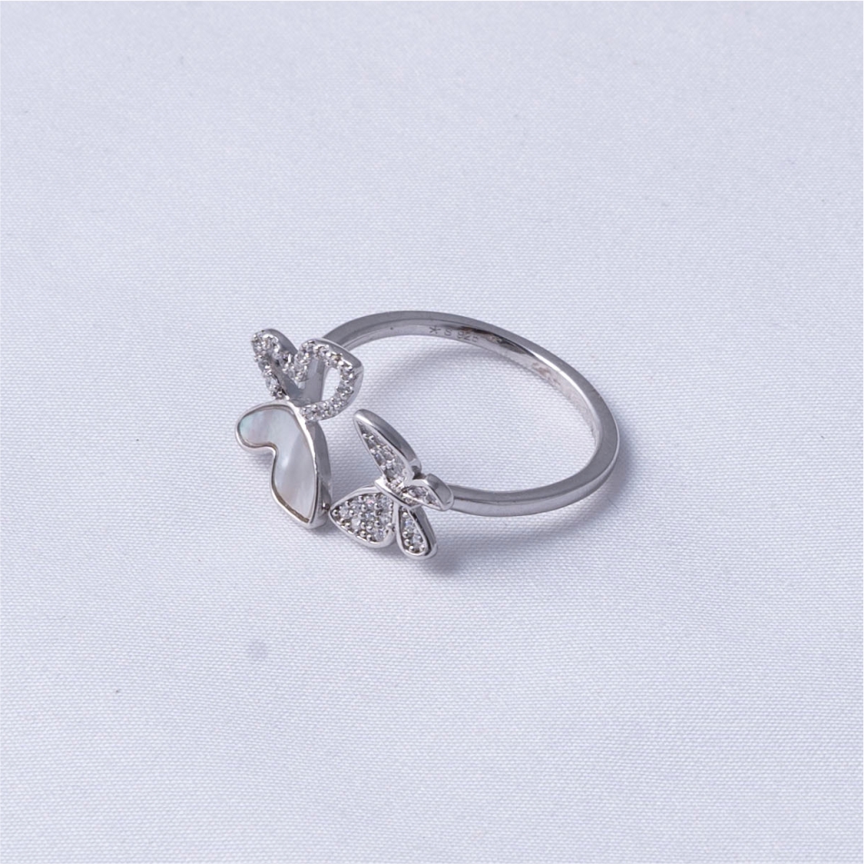 Butterfly Heart 925 Silver Ring - Image 4
