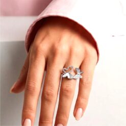 Alternative view of Butterfly Heart 925 Silver Ring