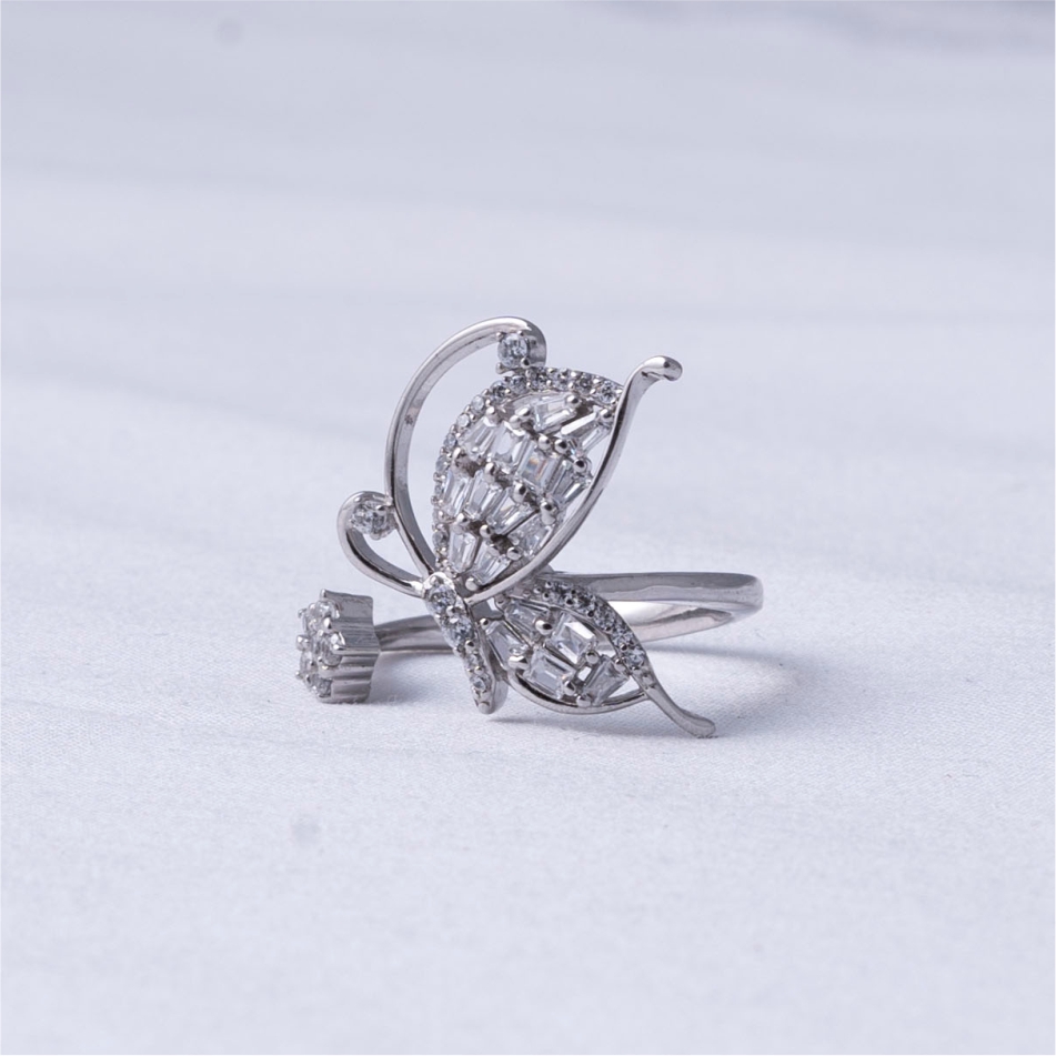 Butterfly Zircon 925 Silver Ring
