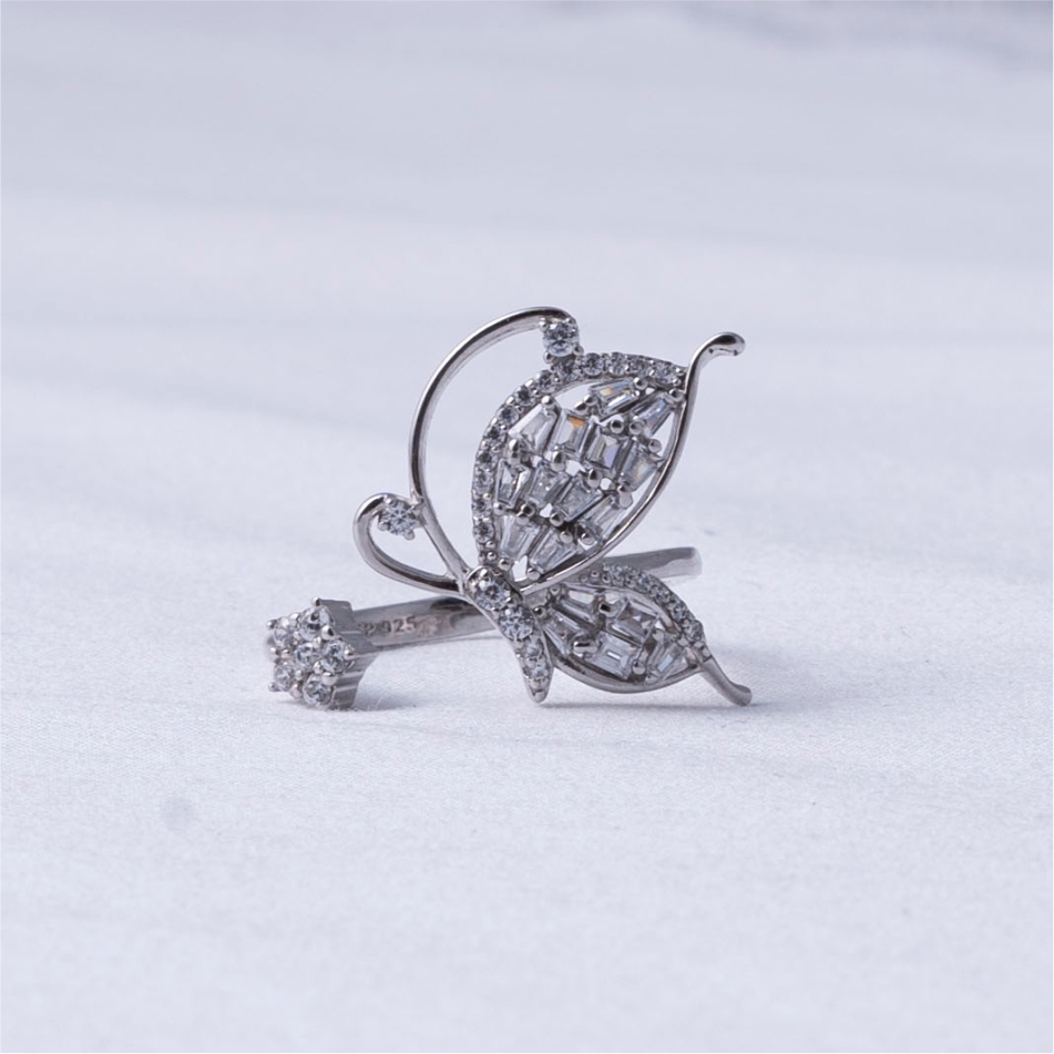 Butterfly Zircon 925 Silver Ring - Image 3