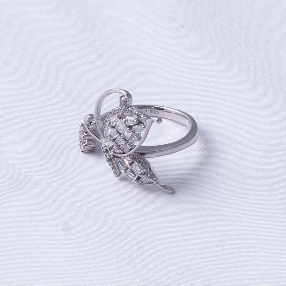 Butterfly Zircon 925 Silver Ring - Image 4