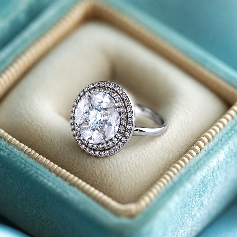 Celeste Halo 925 Silver Ring - Image 2