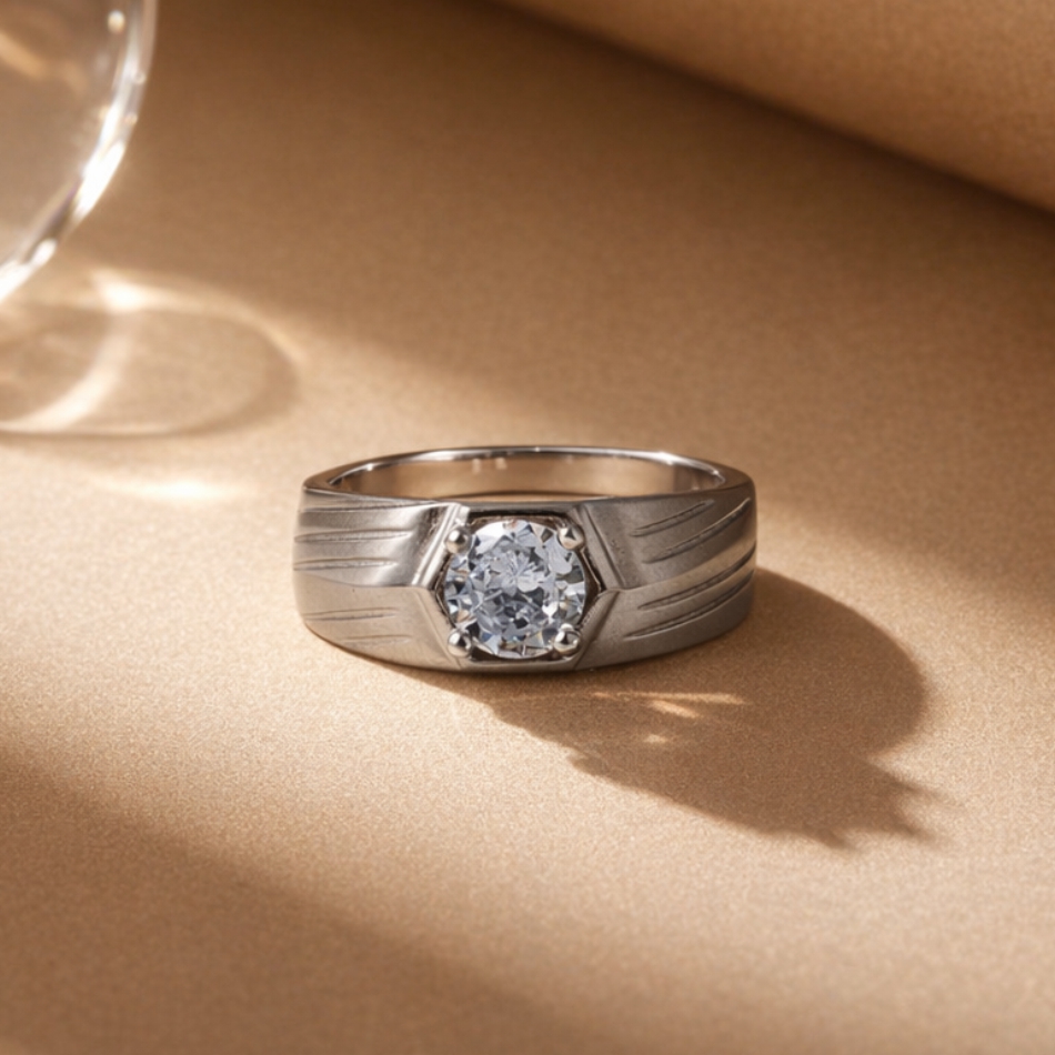 Classic Solitaire CZ Men's Ring - Image 2