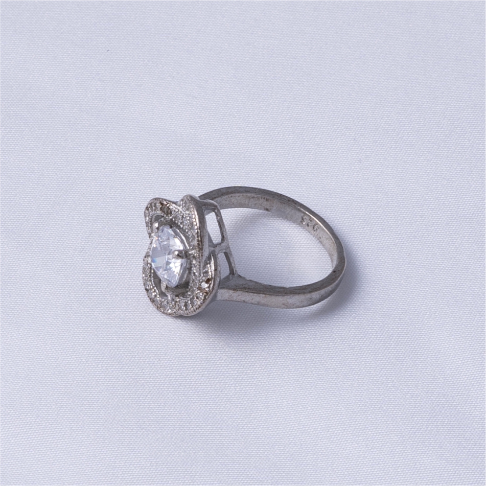 Clover Halo CZ Silver Ring - Image 4
