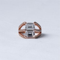 Crystal Rose Gold 925 Silver Ring