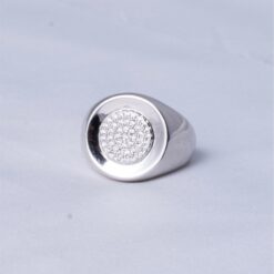 Crystal Signet 925 Silver Ring