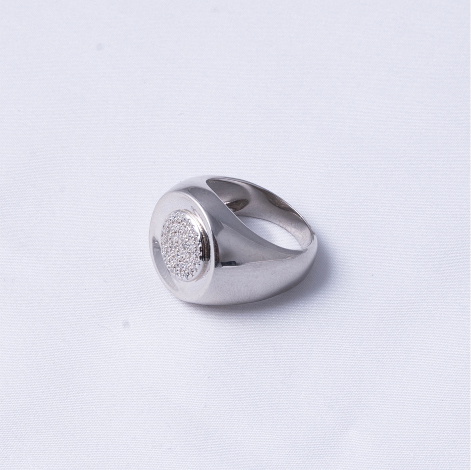 Crystal Signet 925 Silver Ring - Image 3