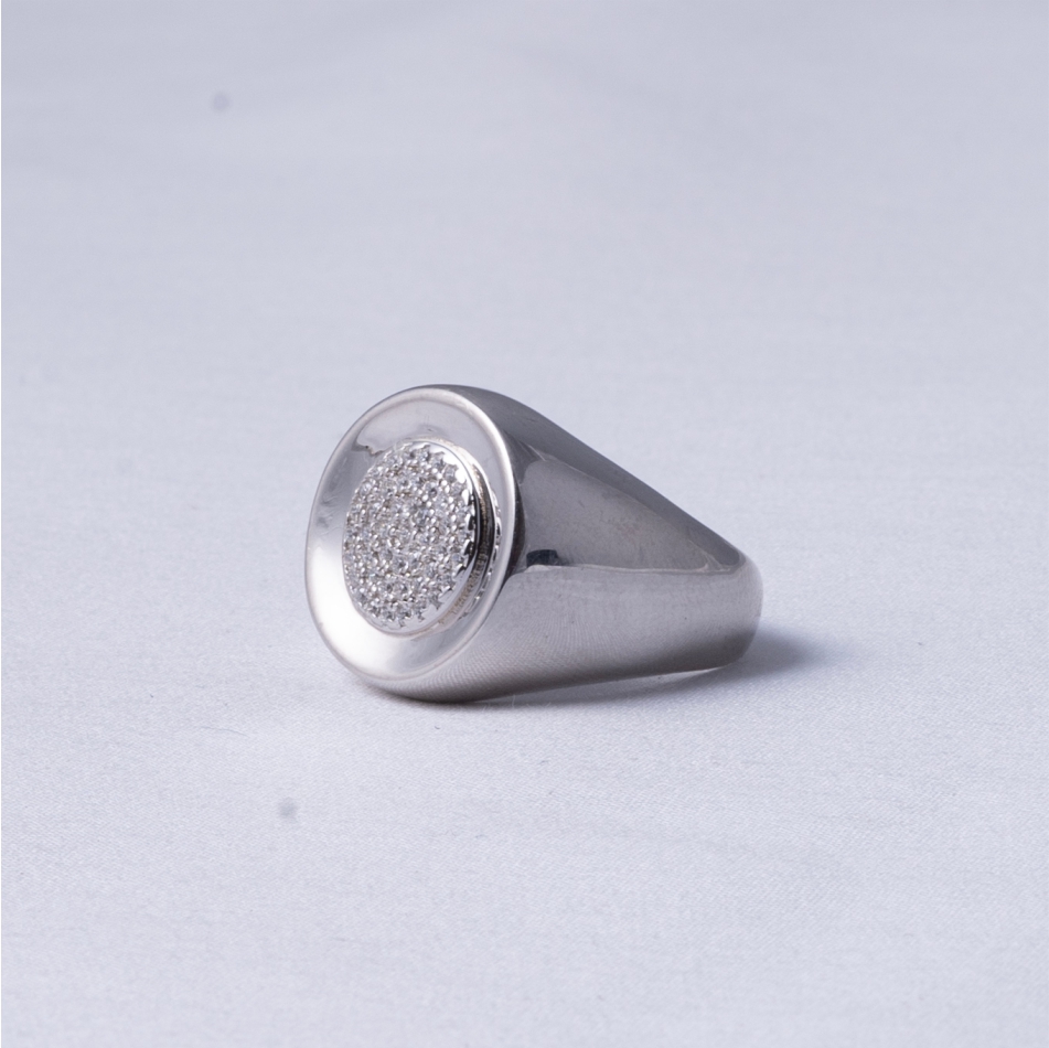 Crystal Signet 925 Silver Ring - Image 4