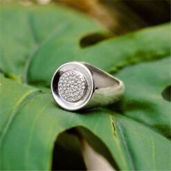 Alternative view of Crystal Signet 925 Silver Ring