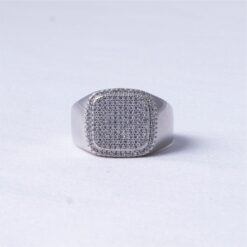 Diamond Grid Signet Men Ring