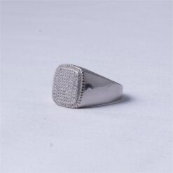 Alternative view of Diamond Grid Signet Men Ring