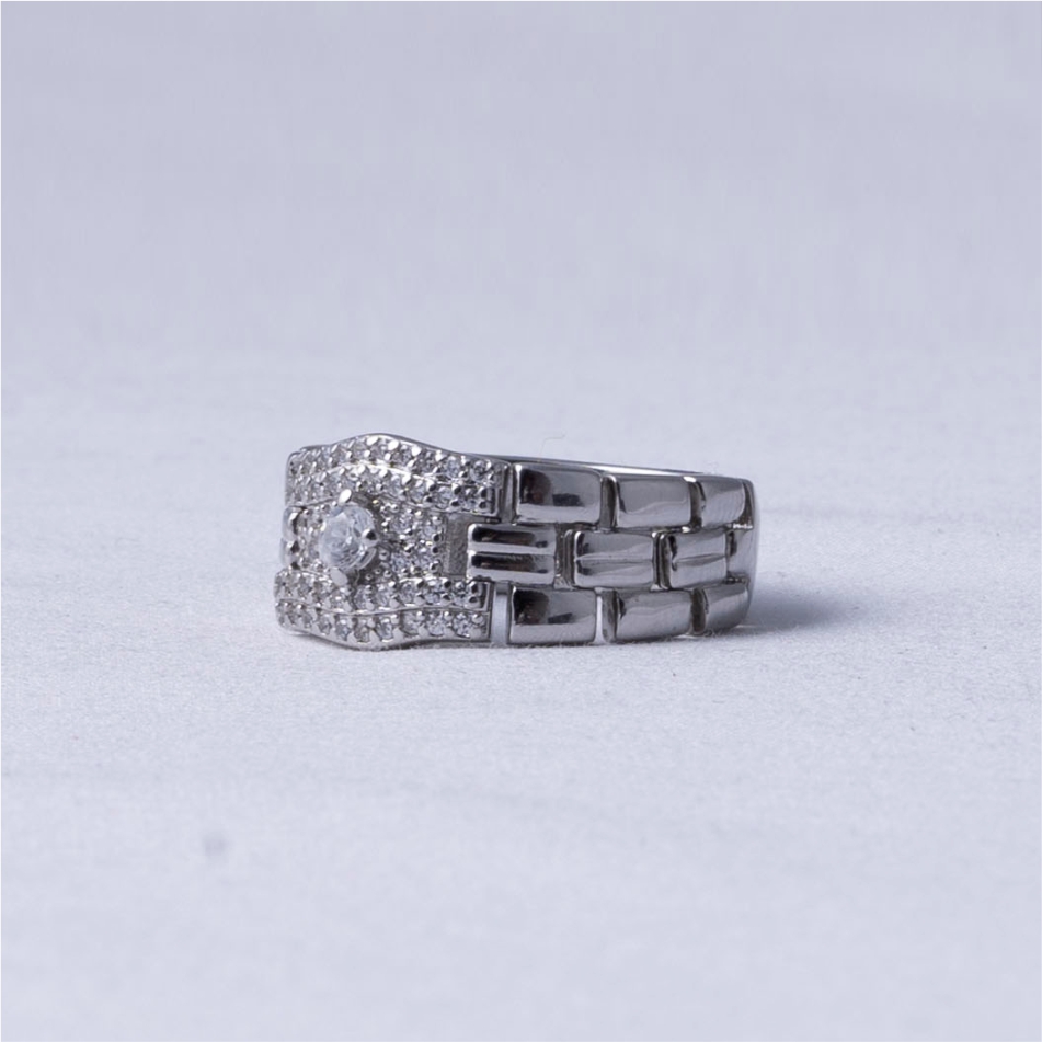 Diamond Style Men's 925 Silver Ring - Image 4