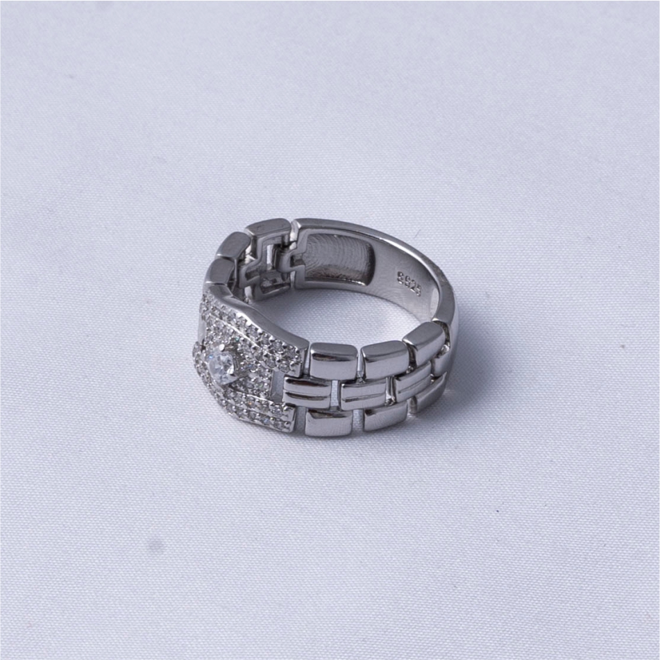 Diamond Style Men's 925 Silver Ring - Image 3