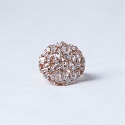 Diamond Style Rose Gold Plated 925 Silver Ring