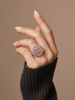 Alternative view of Diamond Style Rose Gold Plated 925 Silver Ring