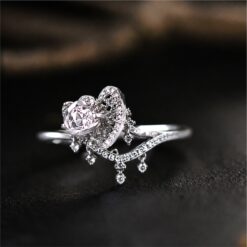 Alternative view of Elegant Diamond Style 925 Silver Ring