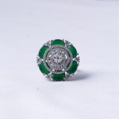 Emerald Bloom Halo Statement Ring