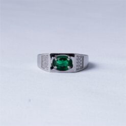 Emerald Green CZ Men's Ring