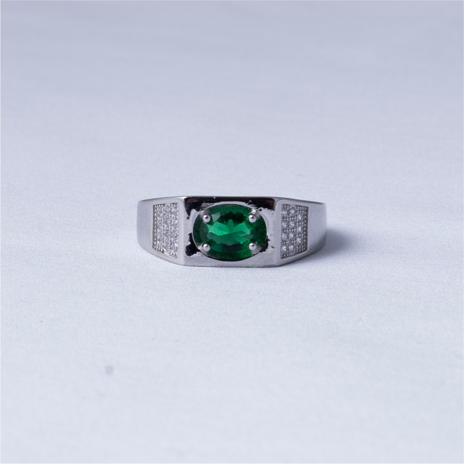 Emerald Green CZ Men's Ring