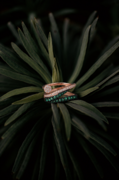 Alternative view of Emerald Rose Gold 925 Silver Ring