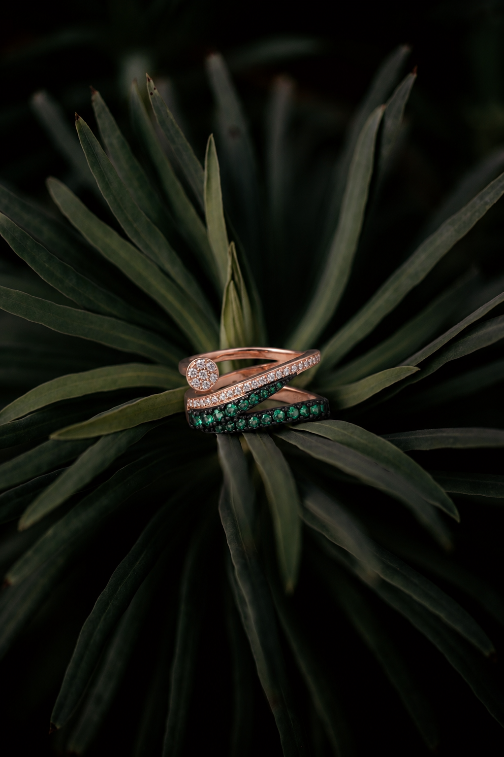 Emerald Rose Gold 925 Silver Ring - Image 2