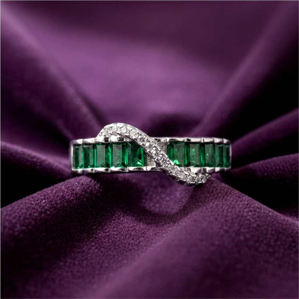 Emerald Wave 925 Silver Ring