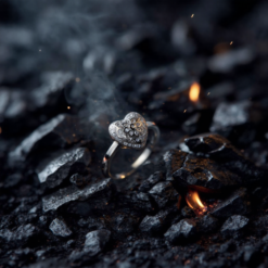 Alternative view of Floral Heart 925 Silver Ring