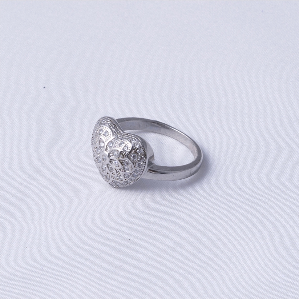 Floral Heart 925 Silver Ring - Image 3