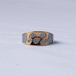 Golden Teardrop Cluster Ring