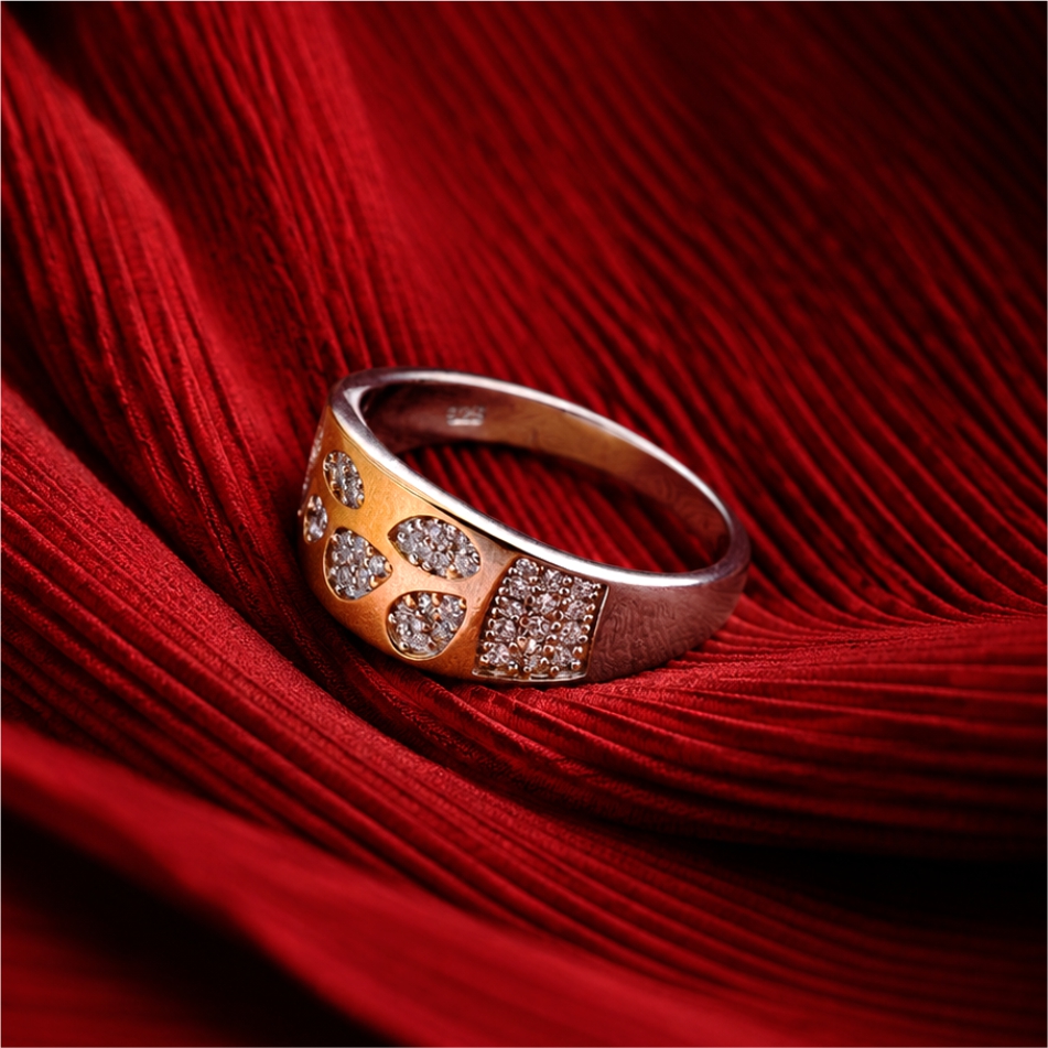Golden Teardrop Cluster Ring - Image 2