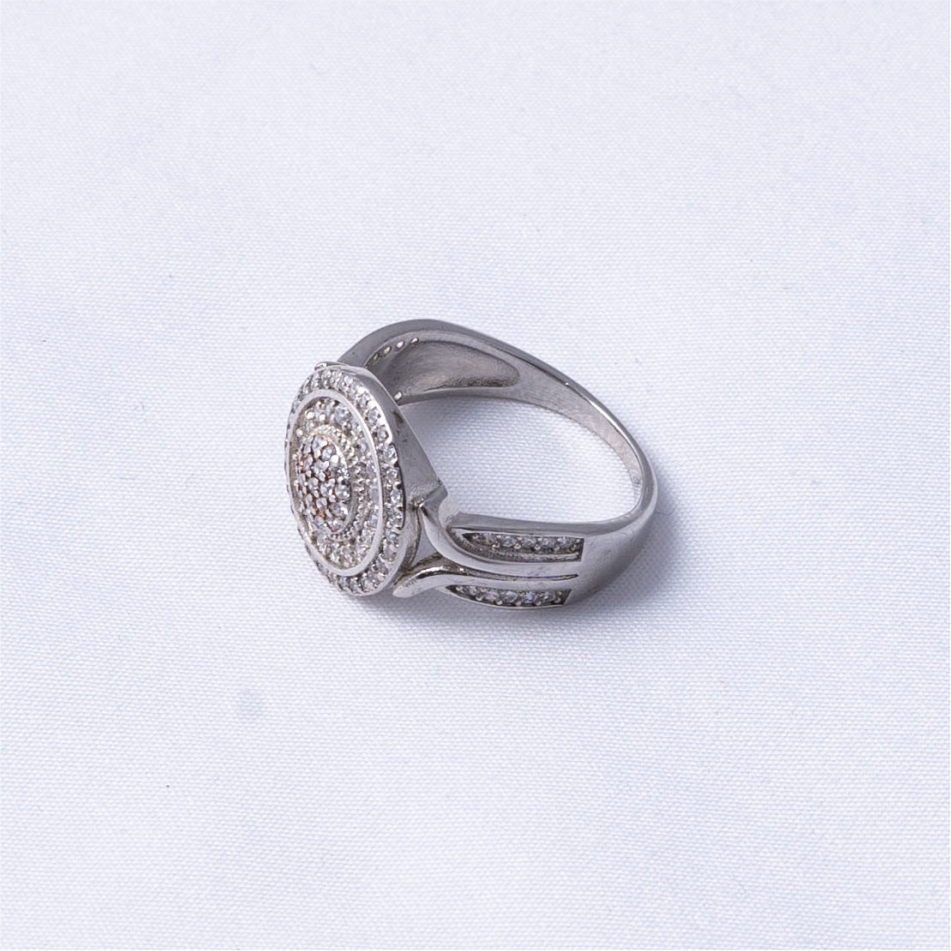 Halo Diamond Style 925 Silver Ring - Image 4