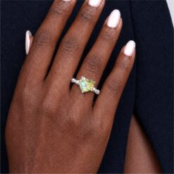 Alternative view of 925 Silver Rainbow Heart Cut Solitaire Ring