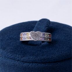 Heart Multicolor 925 Silver Ring