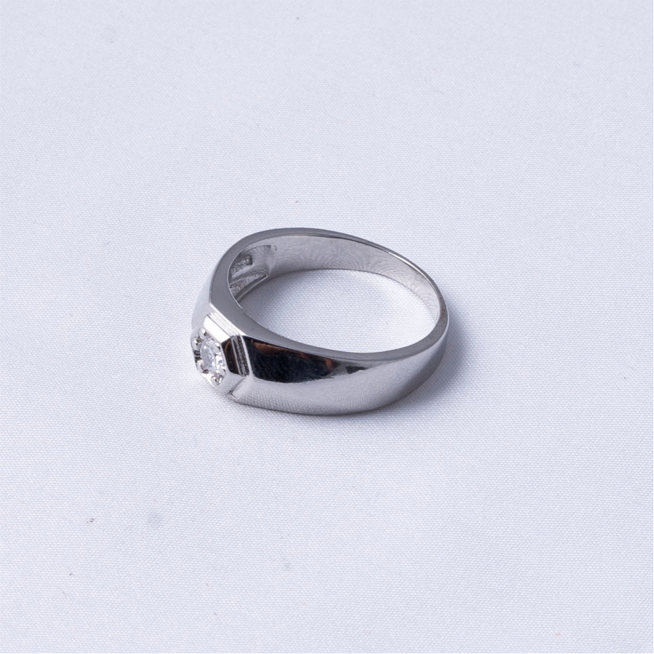 925 Silver Hexagon Solitaire Ring - Image 4