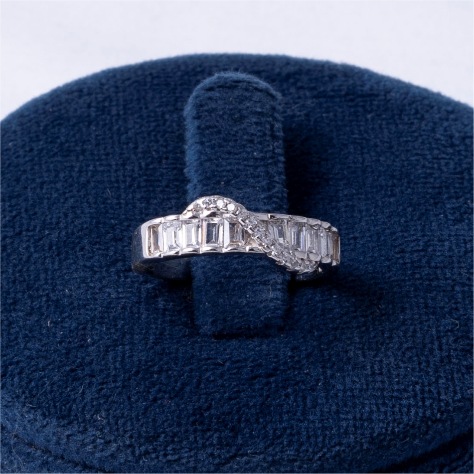 925 Silver Infinity Baguette Ring