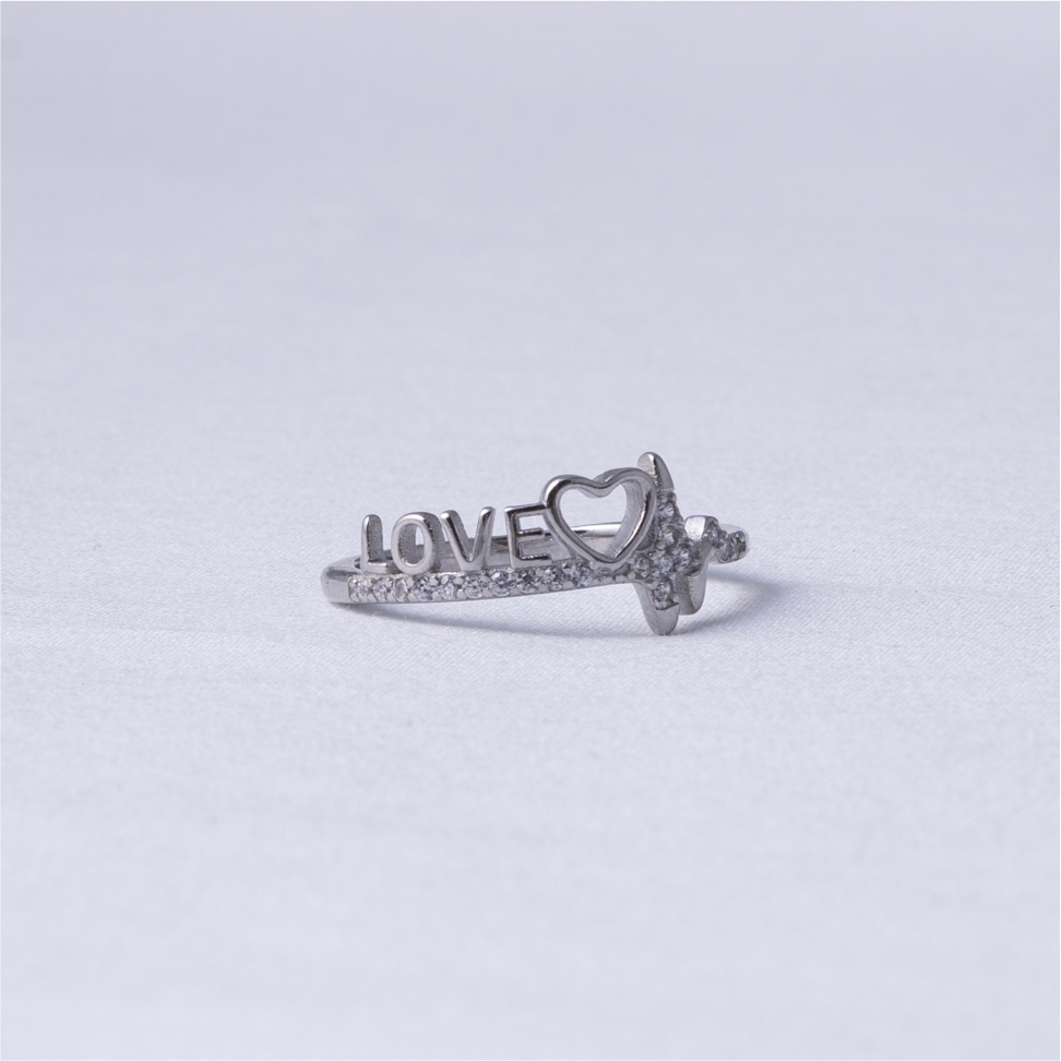 925 Silver Love Heart Ring