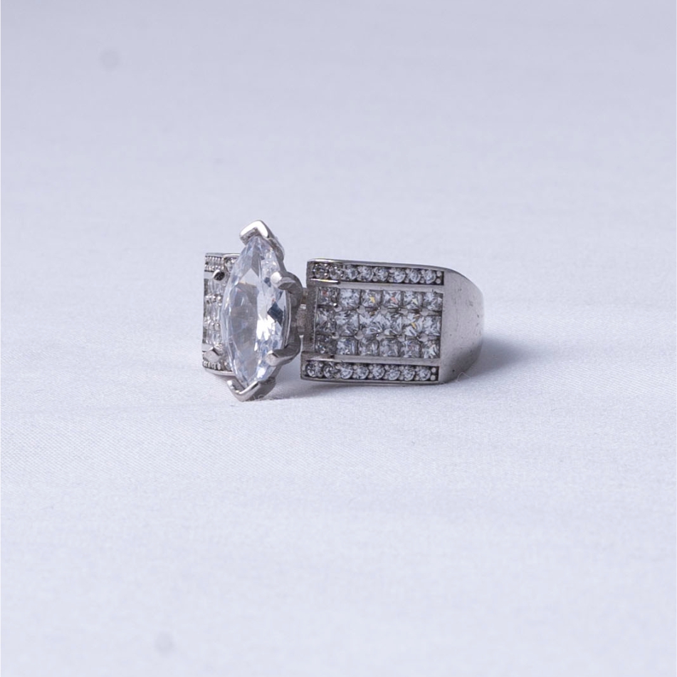 925 Silver Marquise Cut Geometric Ring - Image 3