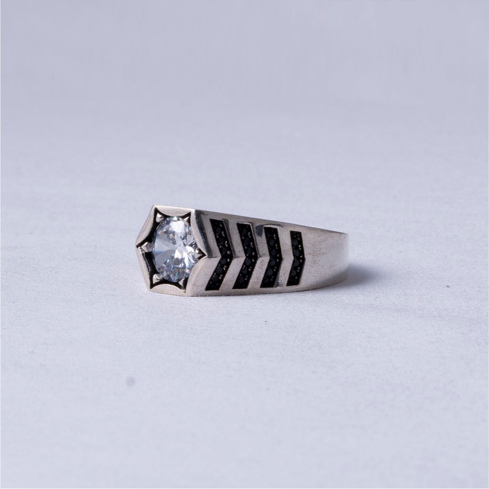Midnight Star Signet Silver Ring - Image 3