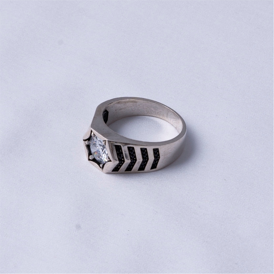 Midnight Star Signet Silver Ring - Image 4