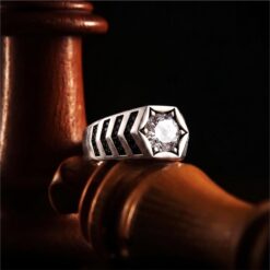 Alternative view of Midnight Star Signet Silver Ring