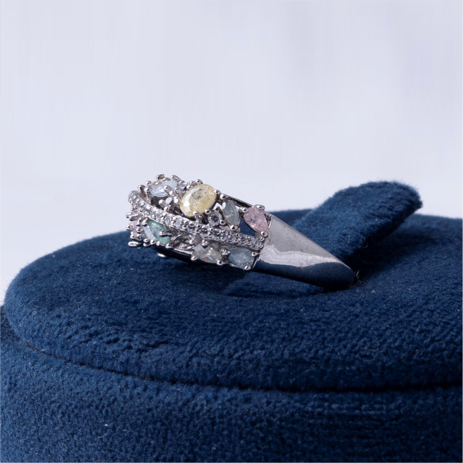 Multicolor Gemstone 925 Silver Ring - Image 3
