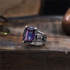 Alternative view of Mystic Rainbow Stone 925 Silver Ring