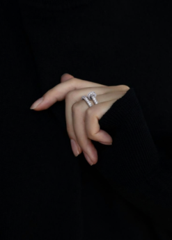 Alternative view of Nail Design 925 Silver Ring