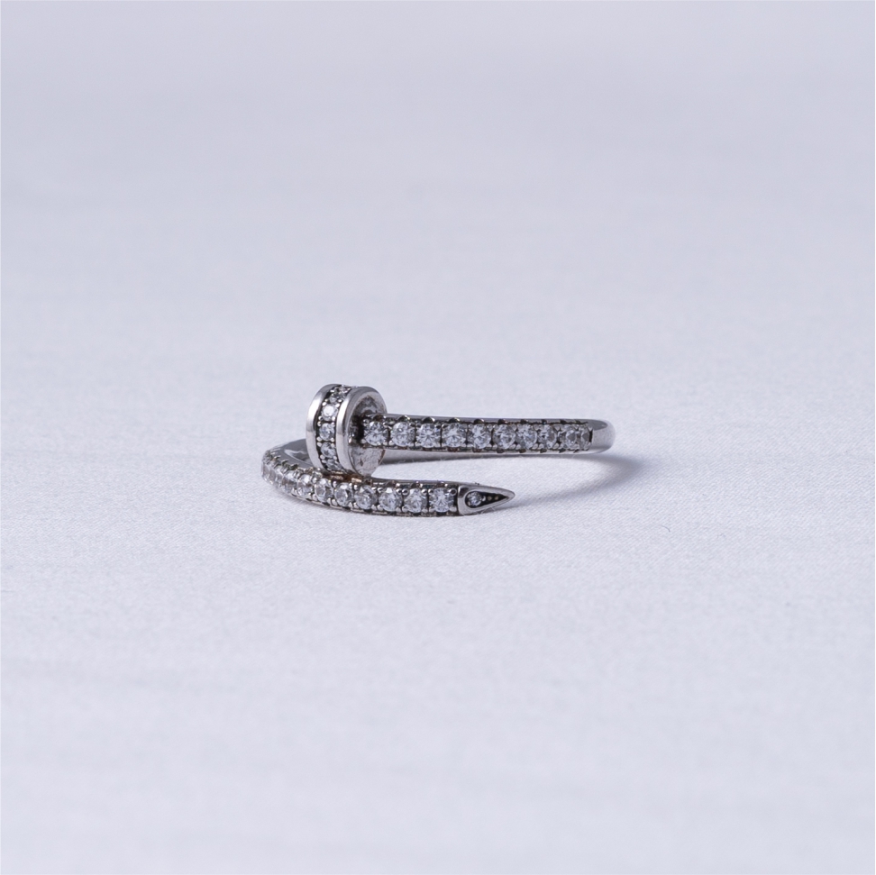 Nail Design 925 Silver Ring