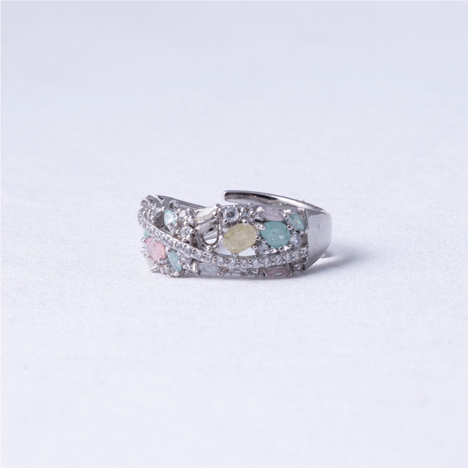 Pastel Bloom Multi-Stone CZ Ring - Image 4
