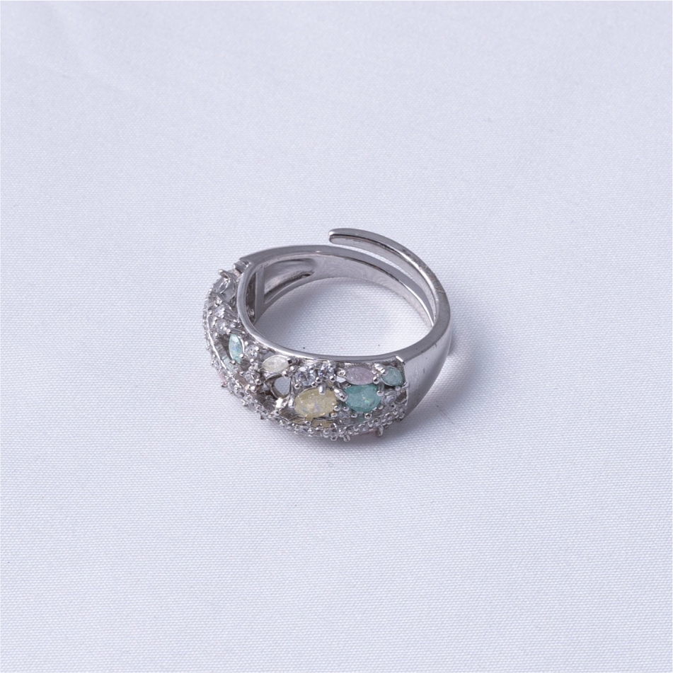 Pastel Bloom Multi-Stone CZ Ring - Image 3