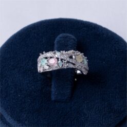 Pastel Bloom Multi-Stone CZ Ring