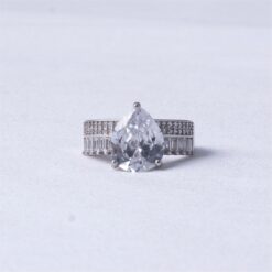 Pear Cut Solitaire 925 Silver Ring